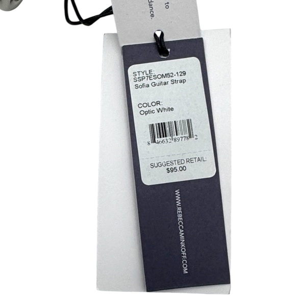 Rebecca Minkoff Sofia Optic White Leather Tassel Guitar Bag Purse Strap - Picture 12 of 16